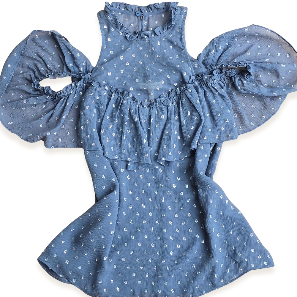 Rebecca Taylor Blue Silk Lightweight Elegant Airy Blouse